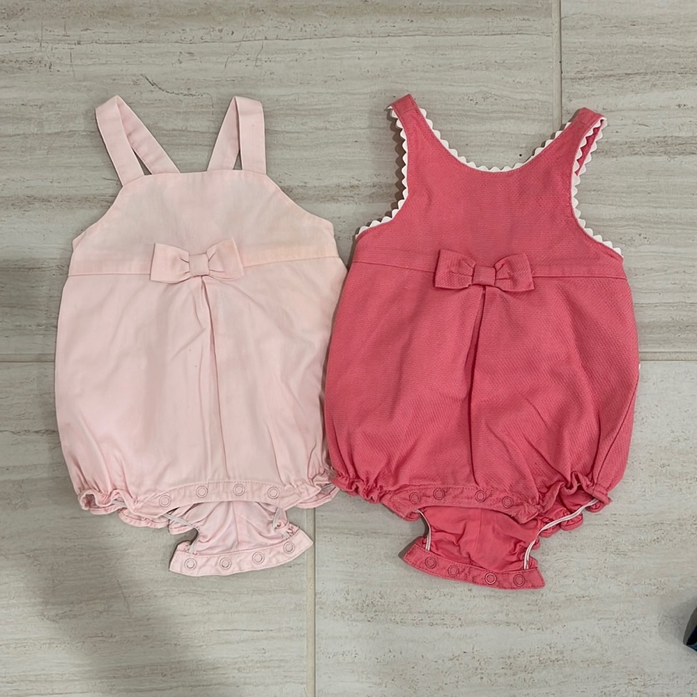 Janie and jack open back pink romper